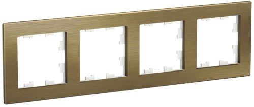 Рамка универсальная Systeme Electric AtlasDesign Nature 4-м. металл латунь картинка